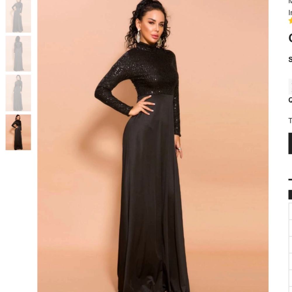 Missord Sequin Fit & Flare Black Dress XL nwt - Picture 1 of 4